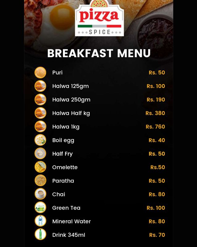 Pizza Spice menu