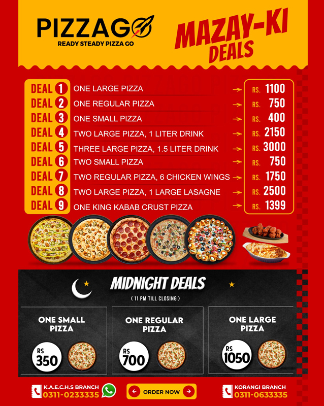 Pizzago menu