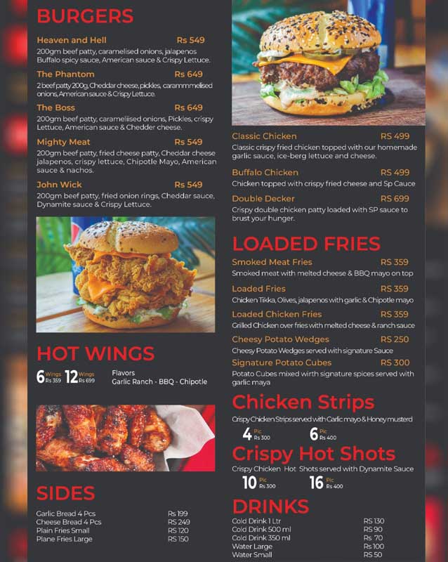 Pizzanos menu