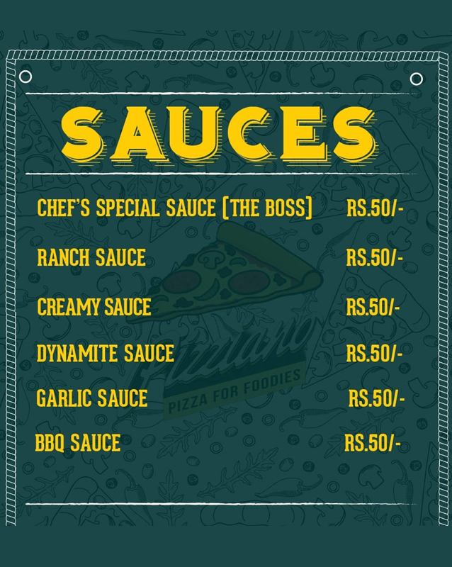 Pizziano menu