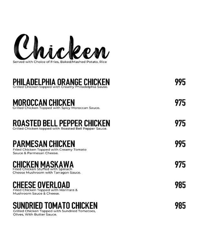 Playa Grill menu