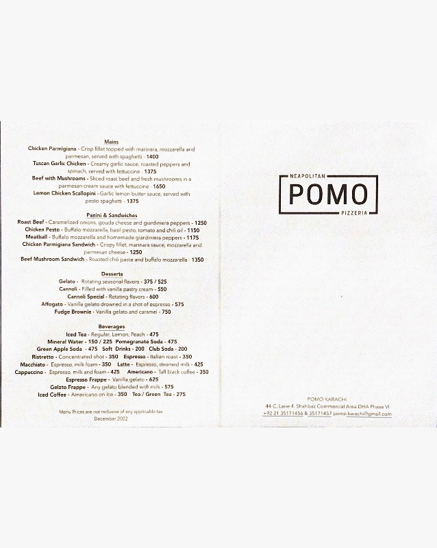 POMO menu