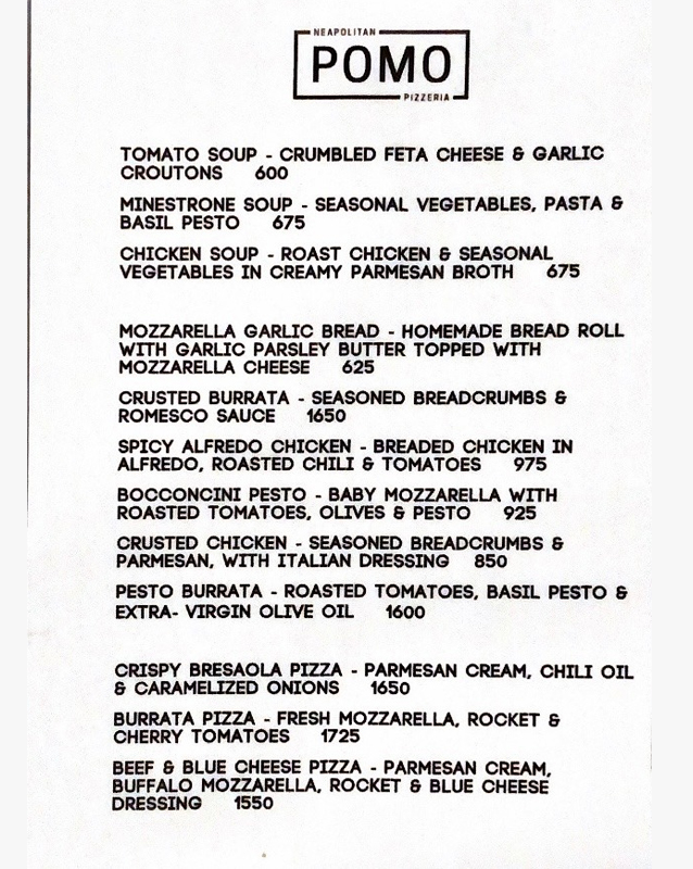 POMO menu