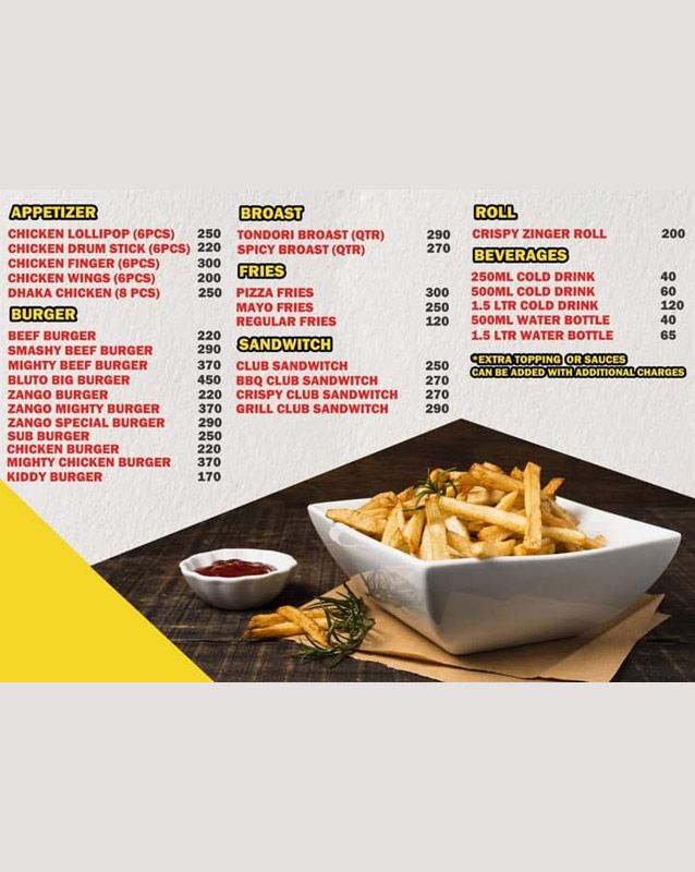 Popeye The Food Kitchen menu