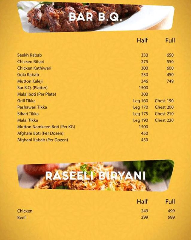 Pot n Pot menu