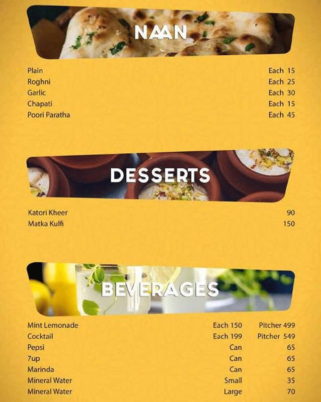 Pot n Pot menu