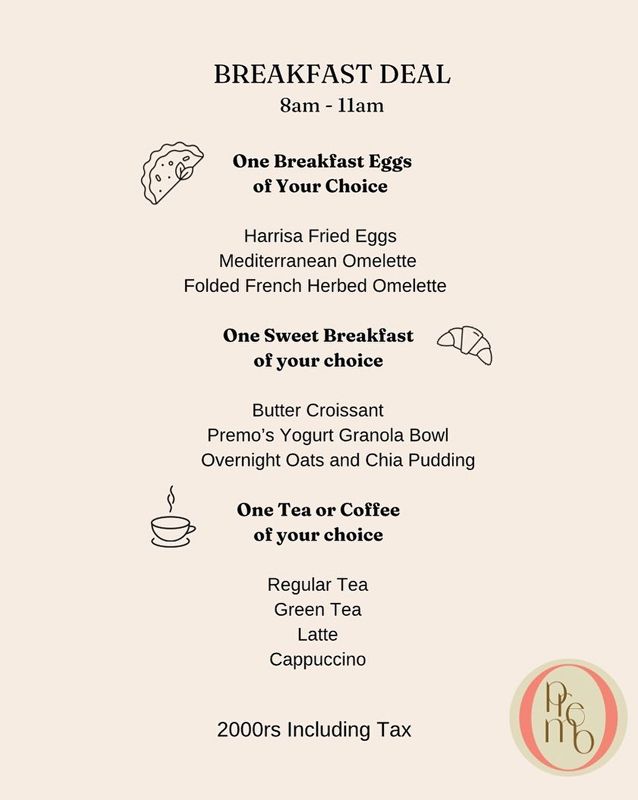 Premo By Xanders  menu
