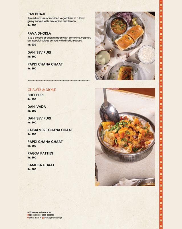 Rajdhani Delights menu