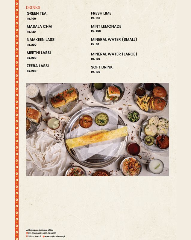 Rajdhani Delights menu