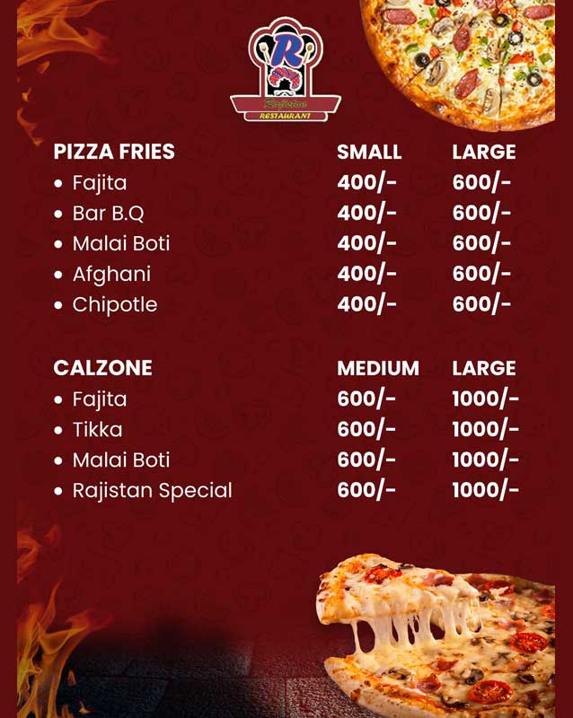 Rajistan Restaurant menu