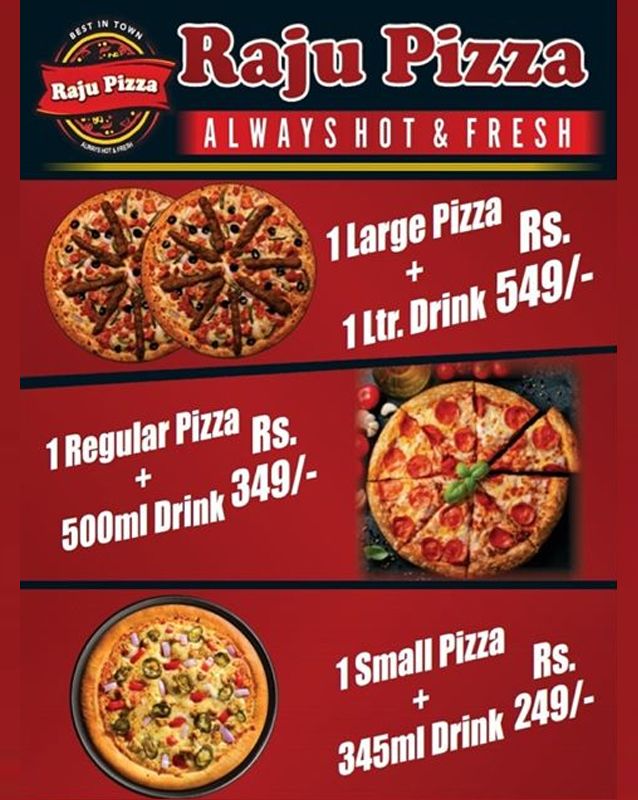 Raju Pizza menu