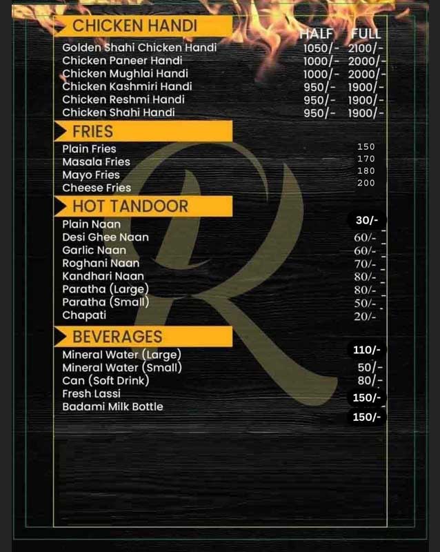 Rao Rajput Restaurant menu