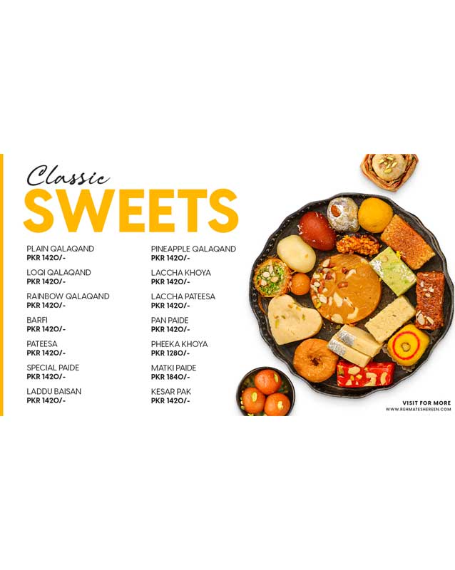 Rehmat-e-Shereen menu