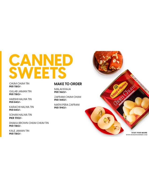 Rehmat-e-Shereen menu