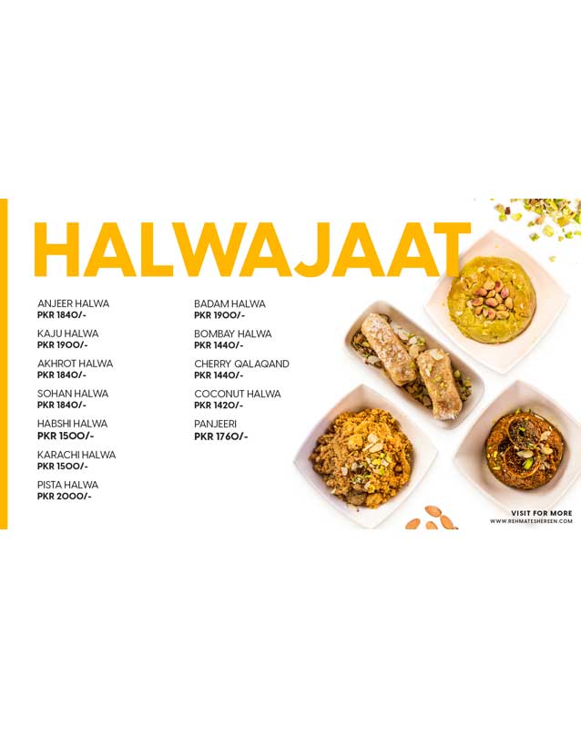 Rehmat-e-Shereen menu