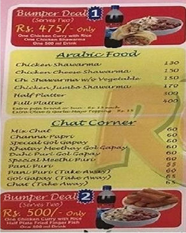 Revive Juice menu