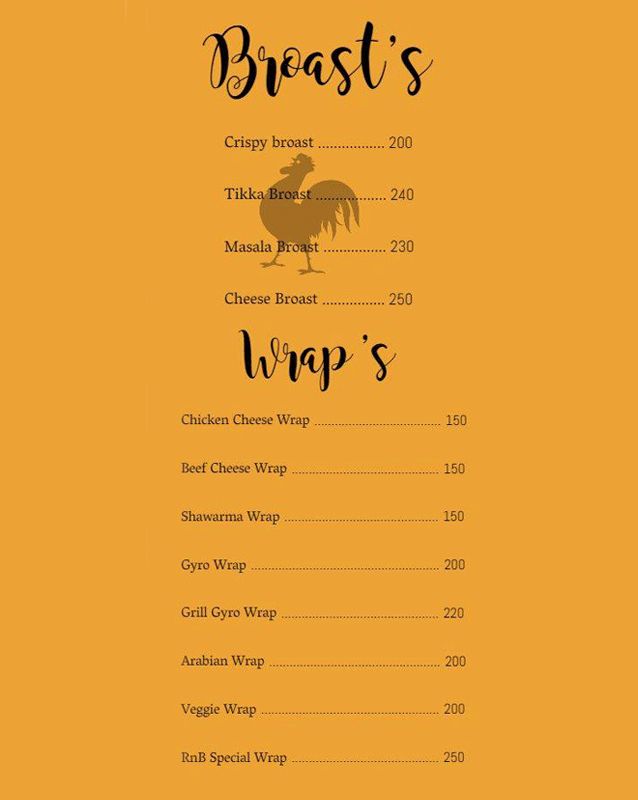 Ribz n Burgers menu