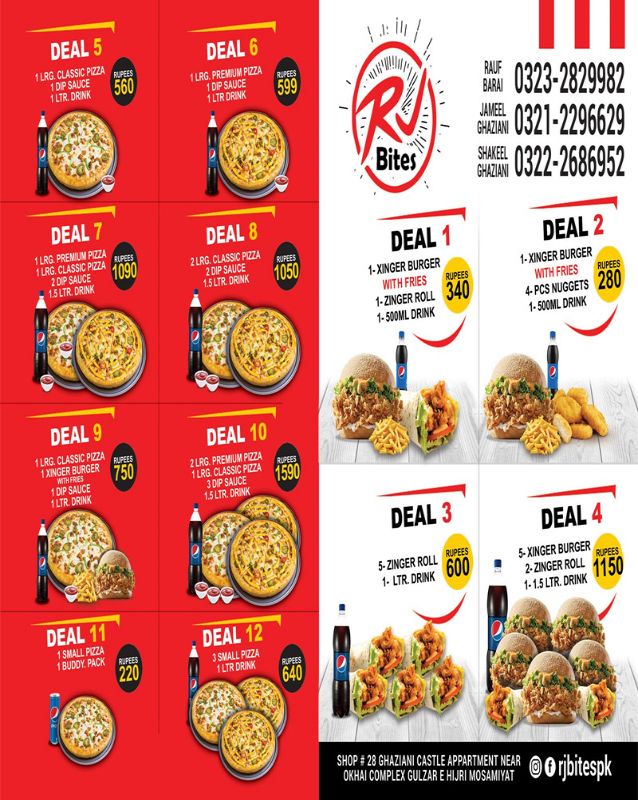 RJ Bites menu