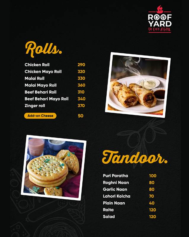 Roof yard menu