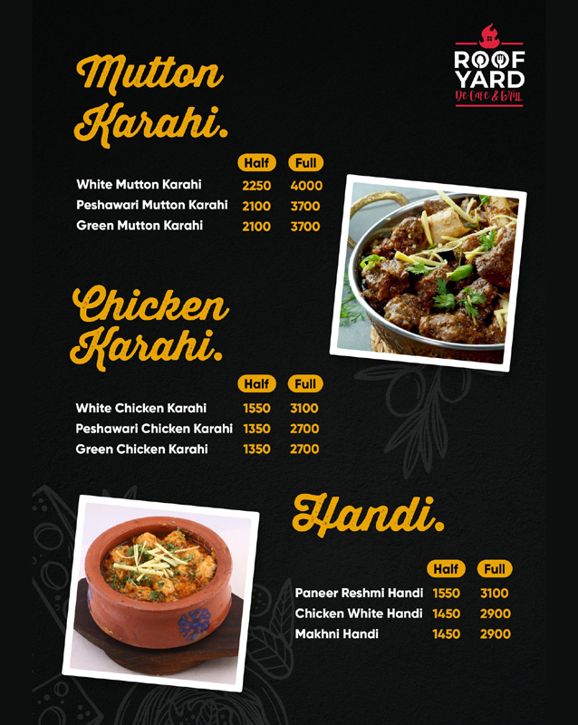 Roof yard menu