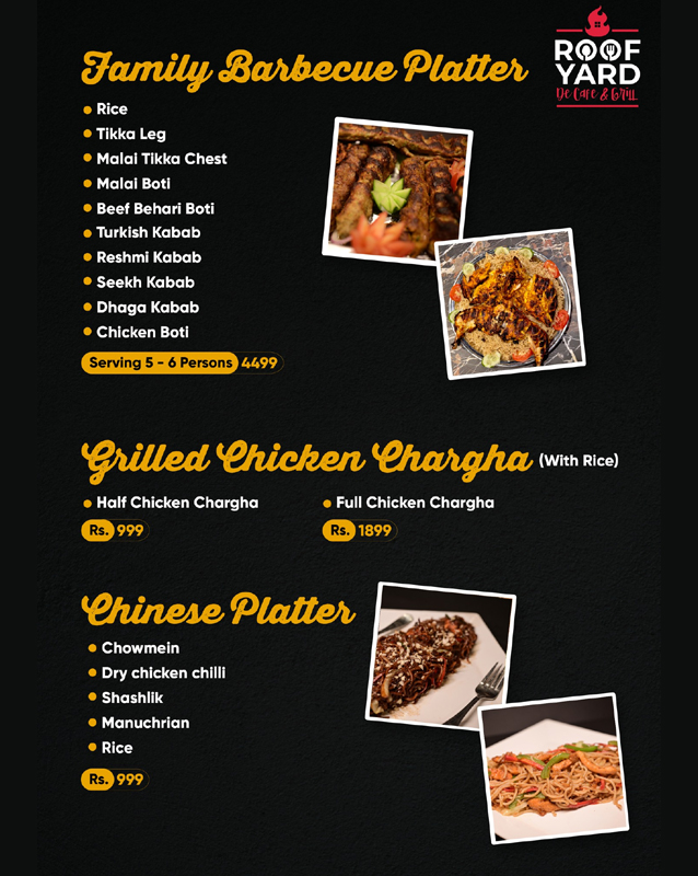 Roof yard menu