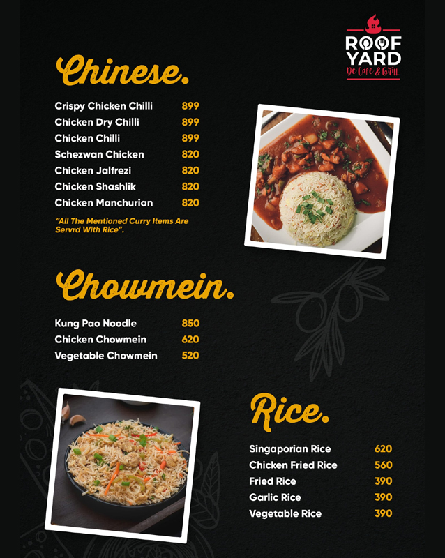 Roof yard menu