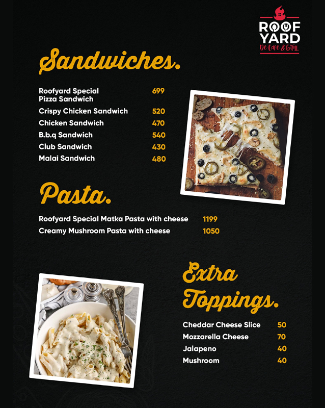 Roof yard menu