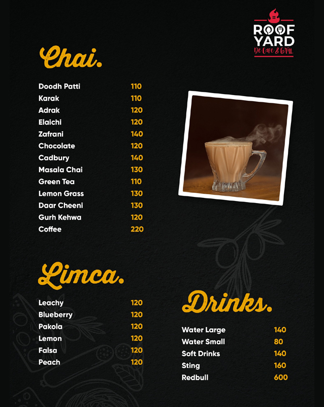 Roof yard menu