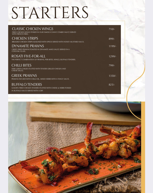 Rosati Bistro menu