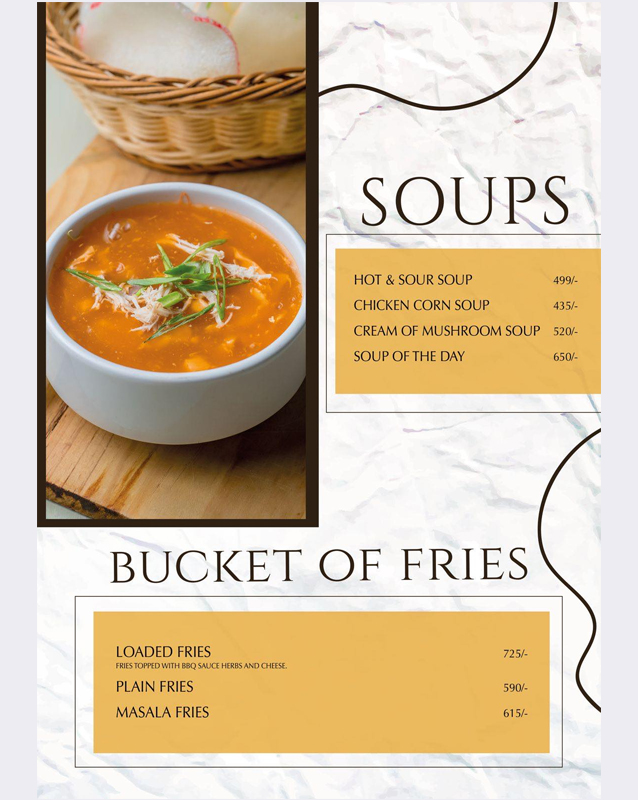 Rosati Bistro menu