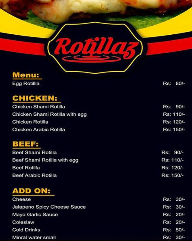 Rotillaz menu