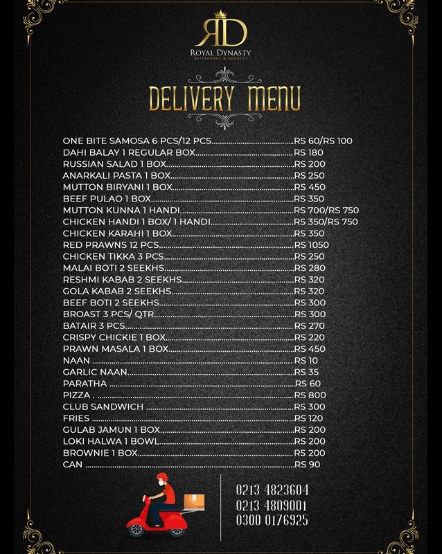 Royal Dynasty Restaurant & Banquet menu