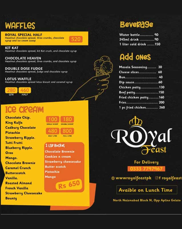 Royal Feast menu