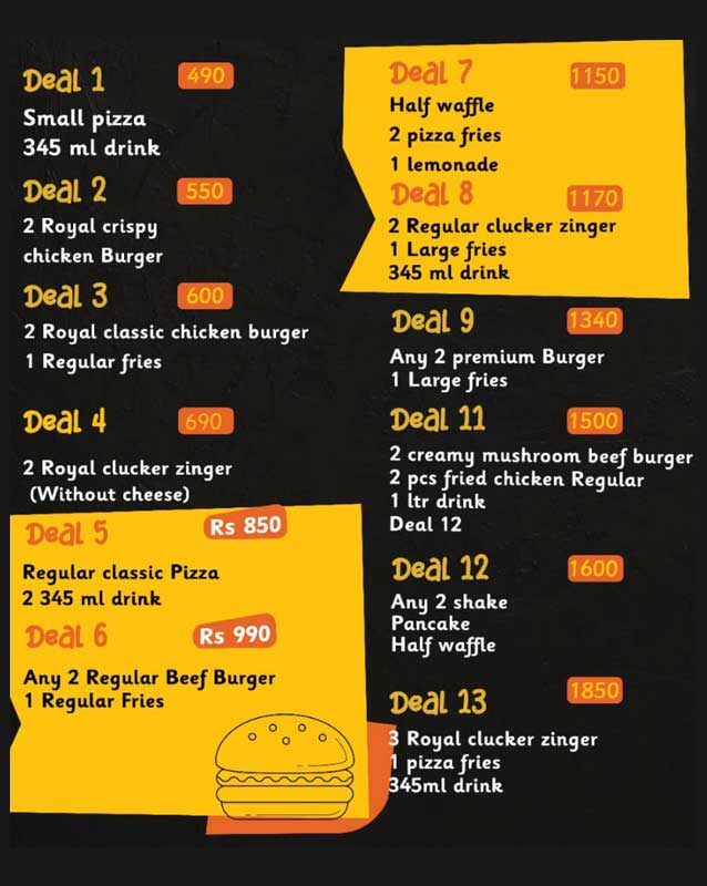 Royal Feast menu