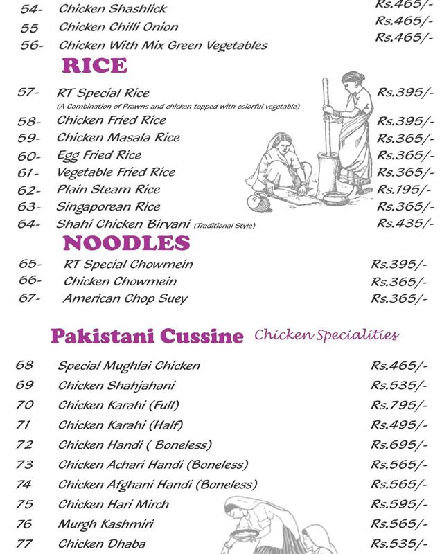 Royal Taj Restaurant menu
