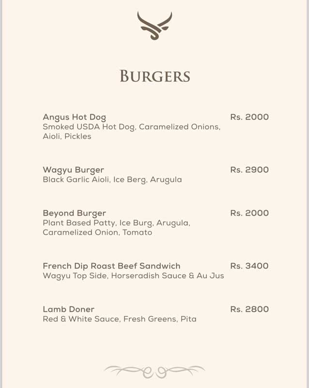 Saltage Steakhouse menu