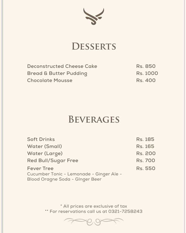 Saltage Steakhouse menu