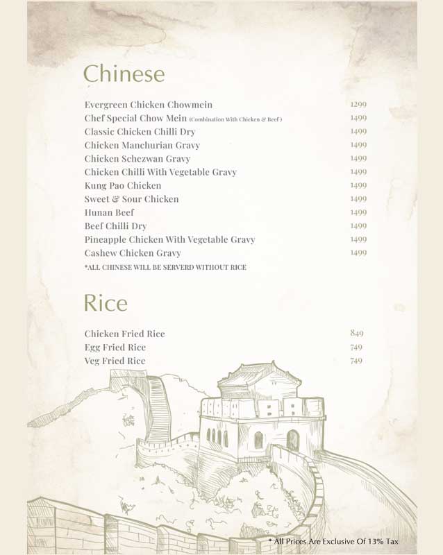Saltanat Restaurant menu