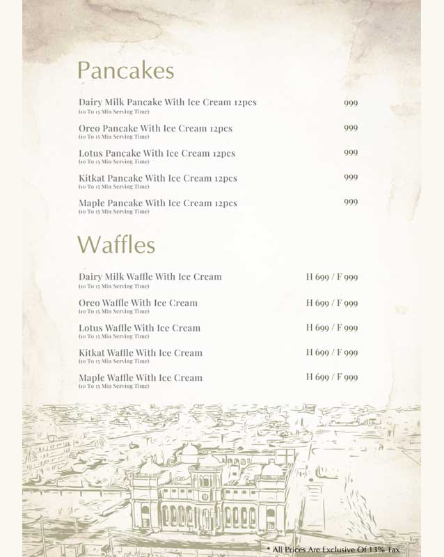 Saltanat Restaurant menu