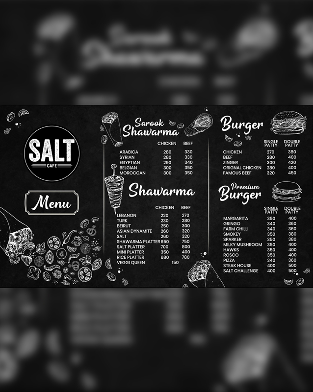 SaltCafe menu