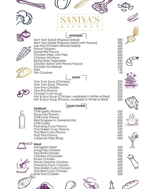 Saniya's Kitchen menu