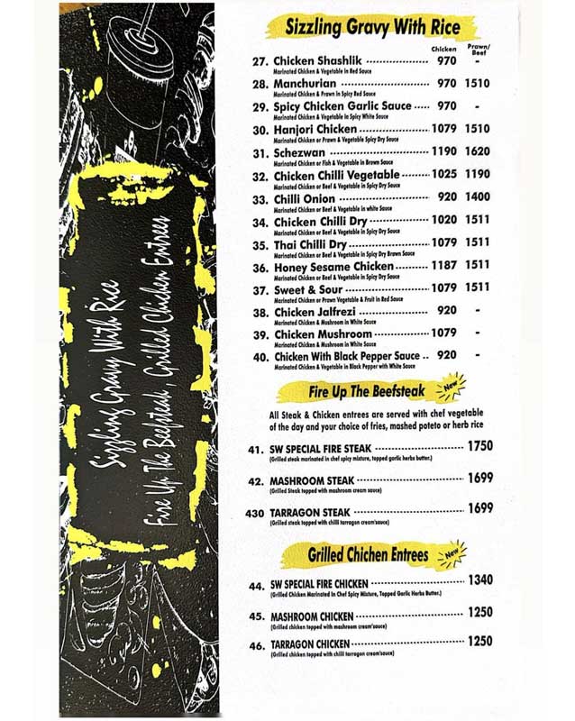 Second Wife menu