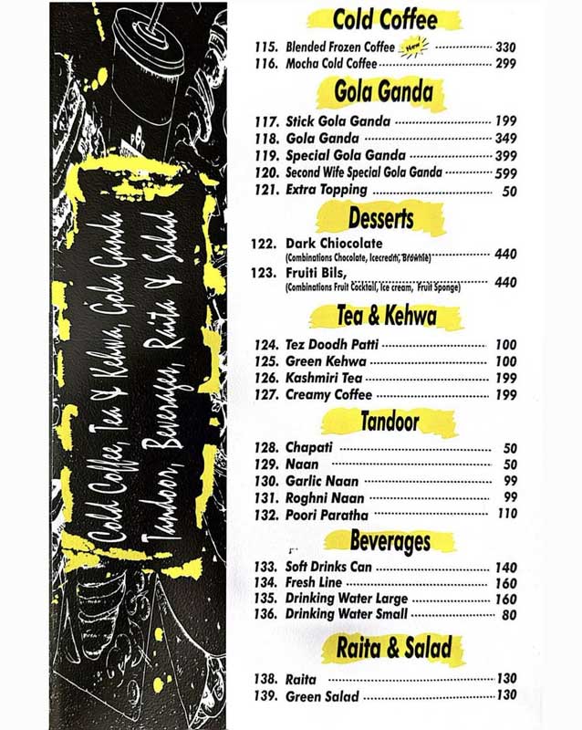 Second Wife menu