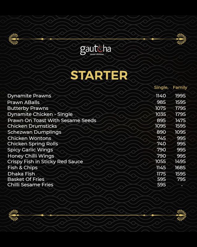 Gautcha Asian Chinese menu