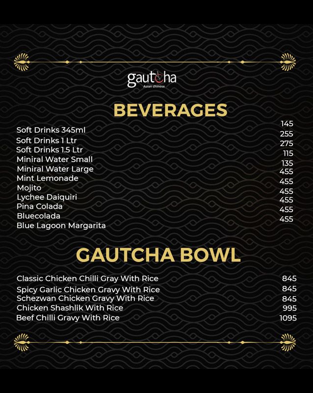 Gautcha Asian Chinese menu