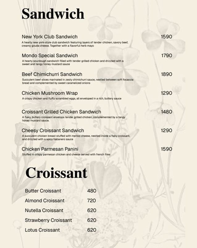Mondo menu