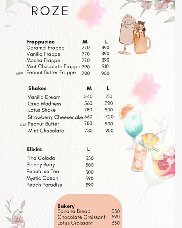 Roze menu