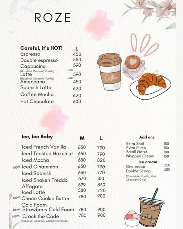 Roze menu