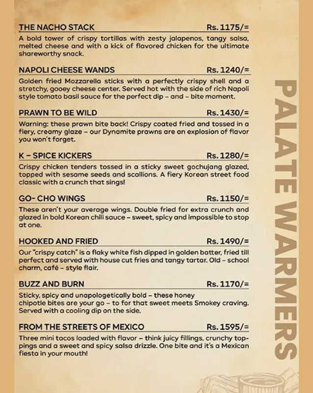 Miam’ory Cafe menu