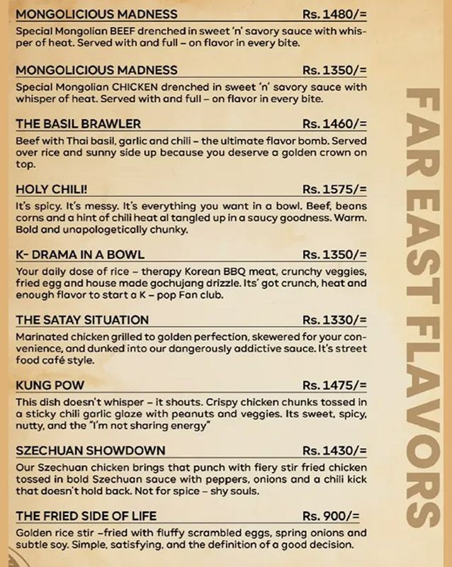 Miam’ory Cafe menu